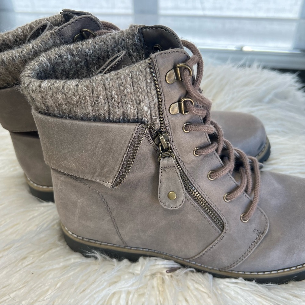 Women's Gray Lace-Up Ankle Boots